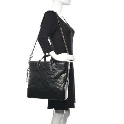 Chanel Calfskin Quilted Large Gabrielle Shopping Tote Black 2 of 13
