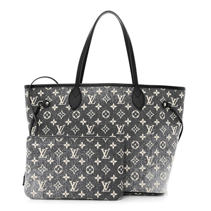 Louis Vuitton Denim Monogram Jacquard Neverfull MM Grey 1 of 12