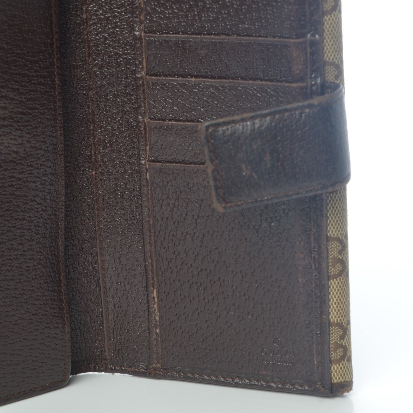 Monogram Metal Bar Continental Flap Wallet Beige Ebony Dark Brown