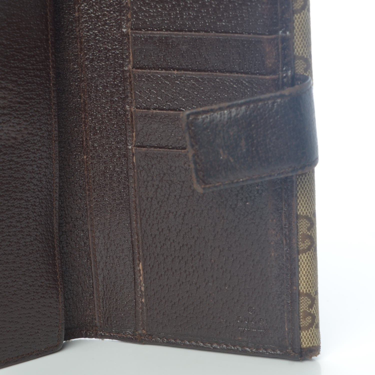 Gucci Monogram Metal Bar Continental Flap Wallet Beige Ebony Dark Brown 14 of 15