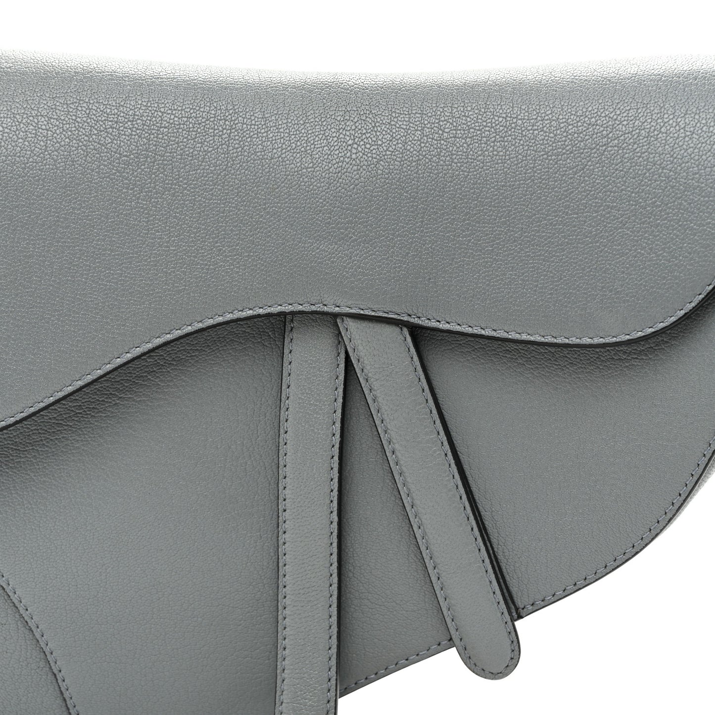 Shiny Goatskin Saddle Bag Cloud Blue