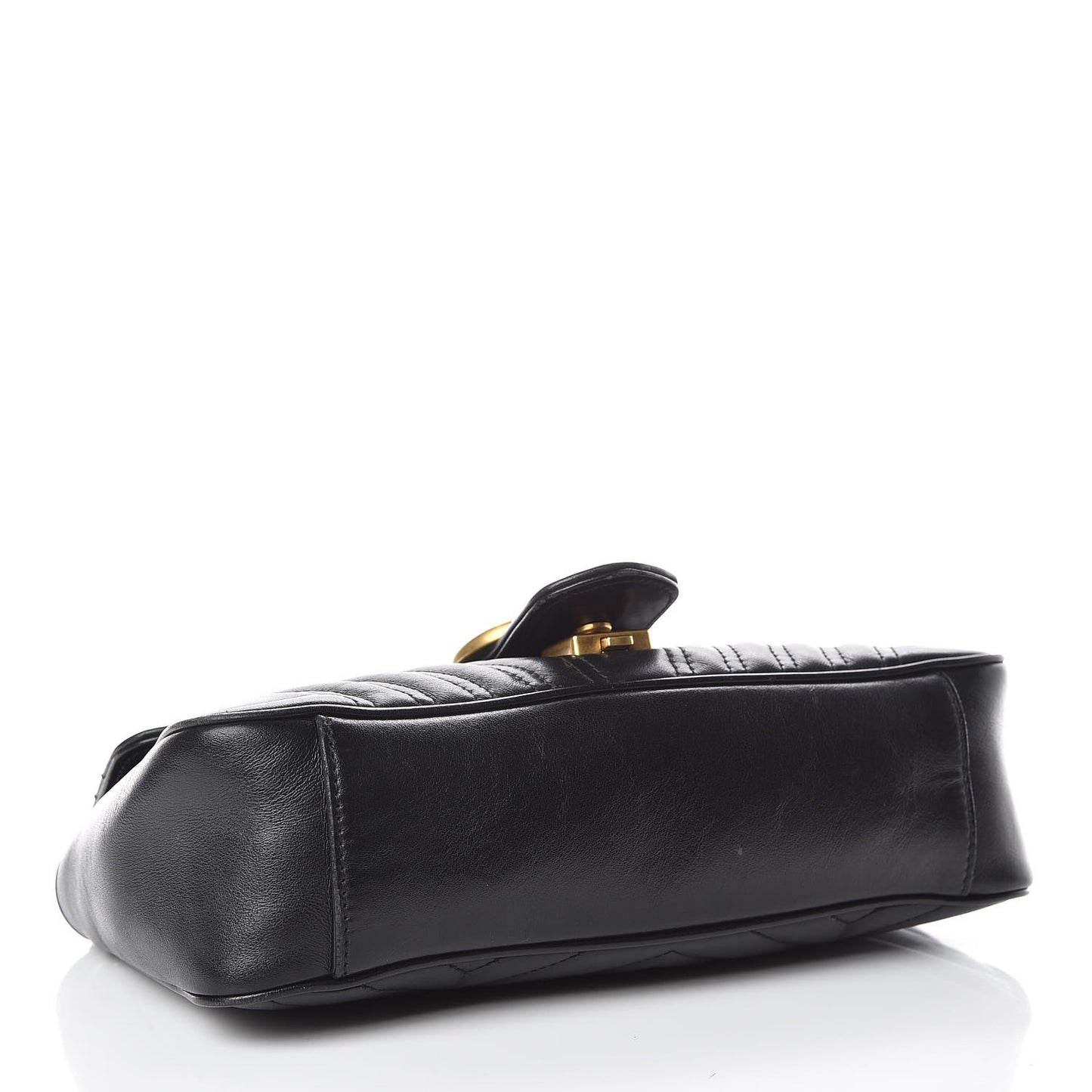 Calfskin Matelasse Small GG Marmont Shoulder Bag Black