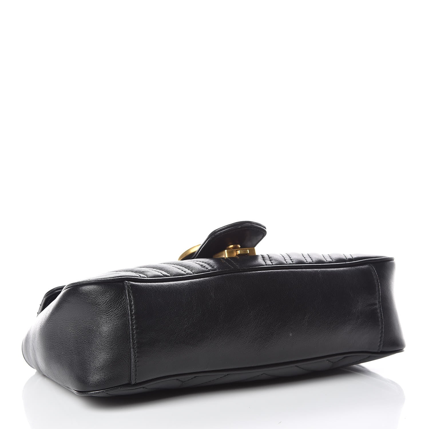 Gucci Calfskin Matelasse Small GG Marmont Shoulder Bag Black 4 of 16