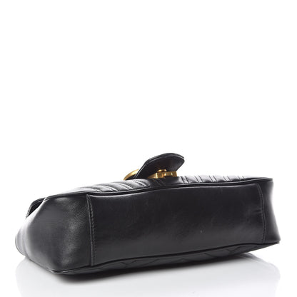 Gucci Calfskin Matelasse Small GG Marmont Shoulder Bag Black 4 of 16