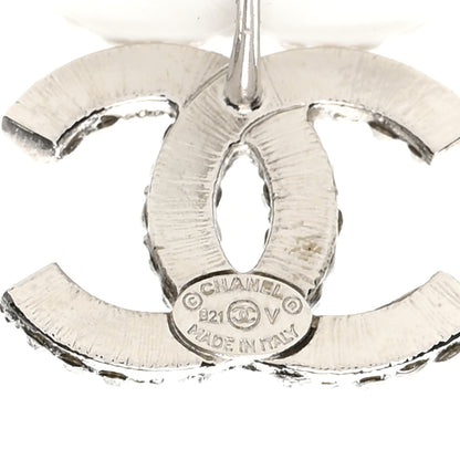 Chanel Crystal CC Earrings Silver 4 of 5