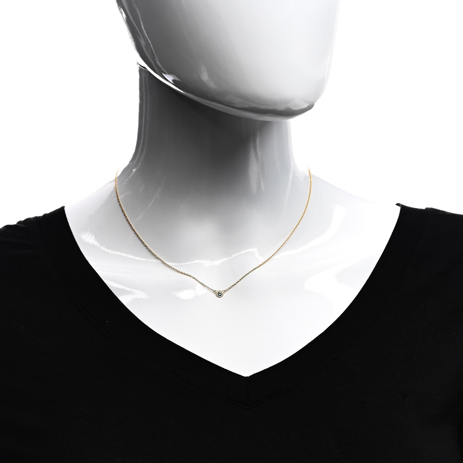 Tiffany 18K Yellow Gold Diamond .14ct Elsa Peretti Diamonds by the Yard Pendant Necklace 2 of 5