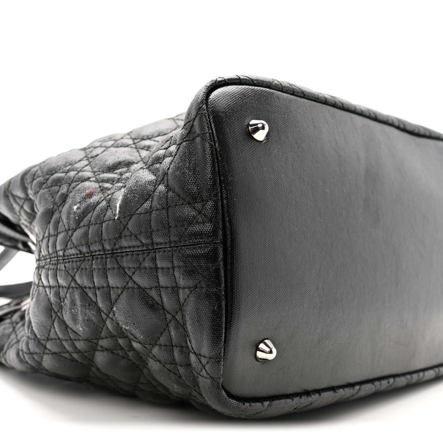 Coated Canvas Cannage Medium Panarea Tote Black