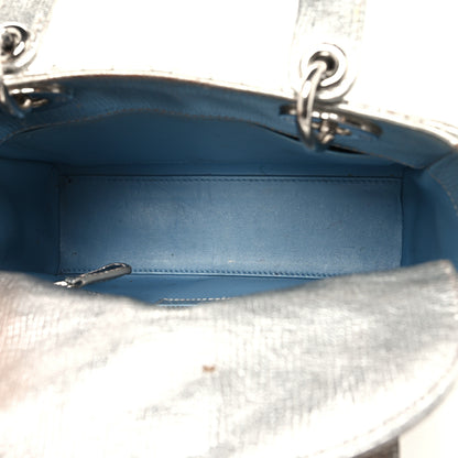 Christian Dior Metallic Grained Calfskin Cannage Small Lucky Badges My Lady Dior Silver 6 of 18