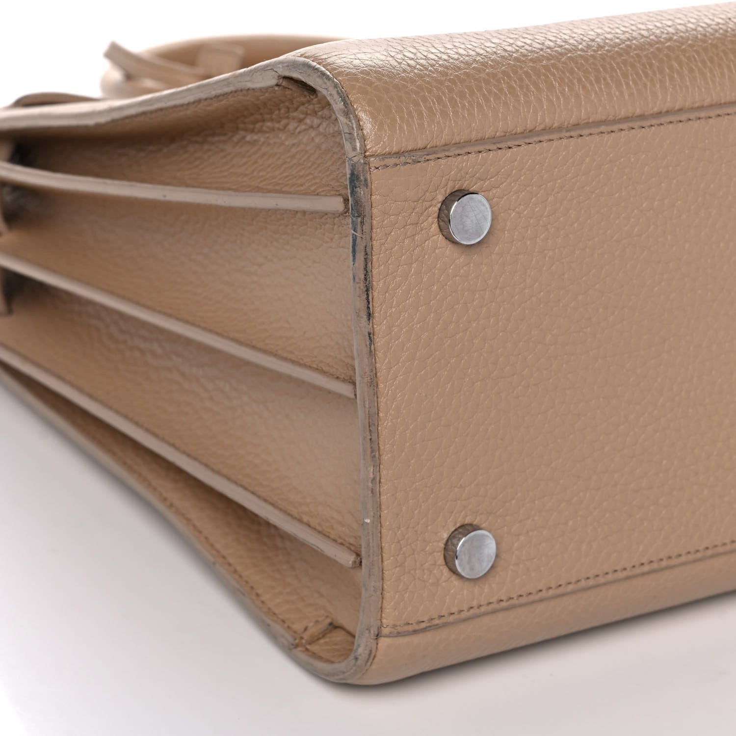 Saint Laurent Grained Calfskin Small Sac De Jour Taupe 7 of 13