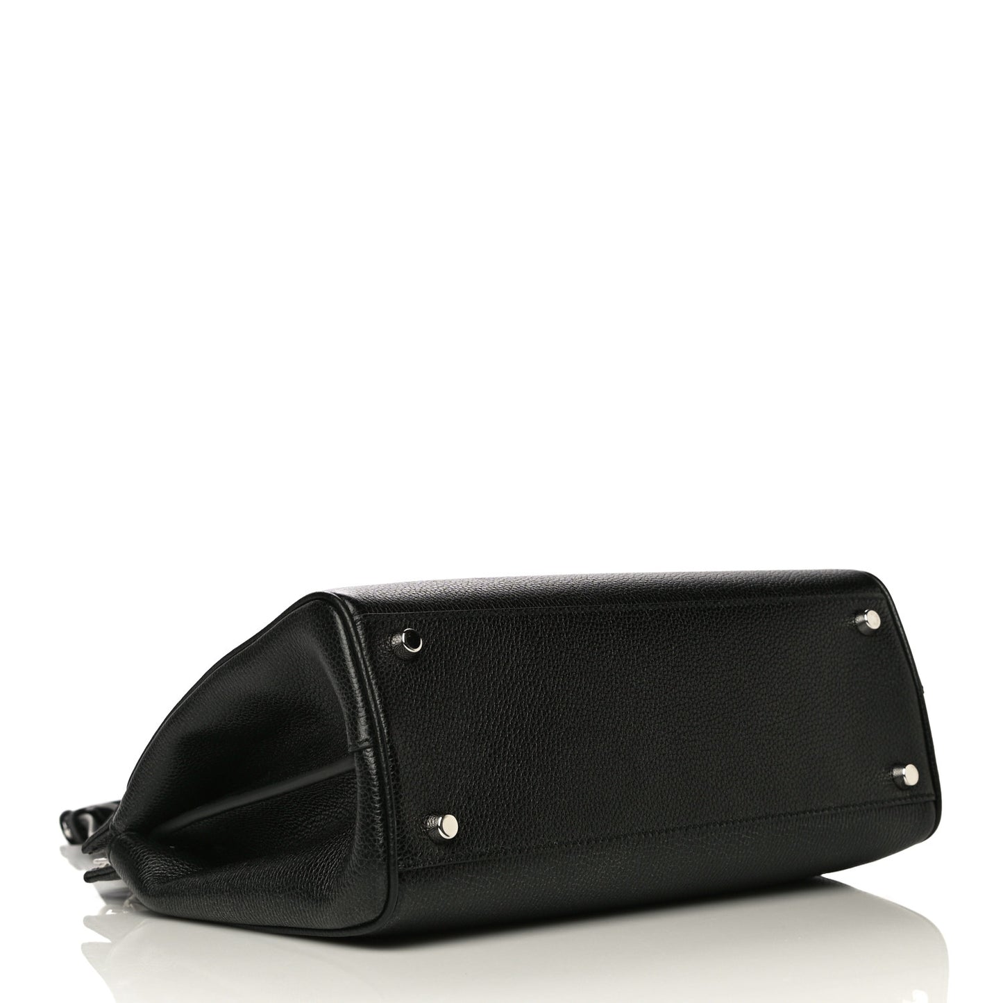 Grainy Calfskin Small Zumi Top Handle Bag Black