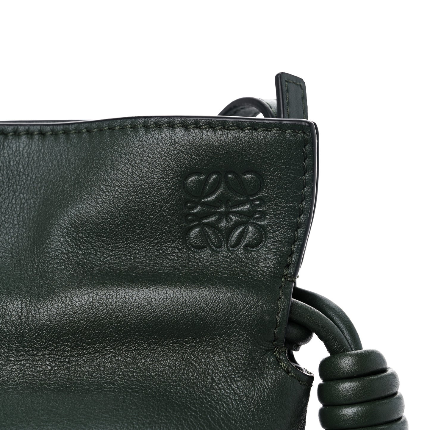 Calfskin Mini Flamenco Knot Clutch Vintage Khaki