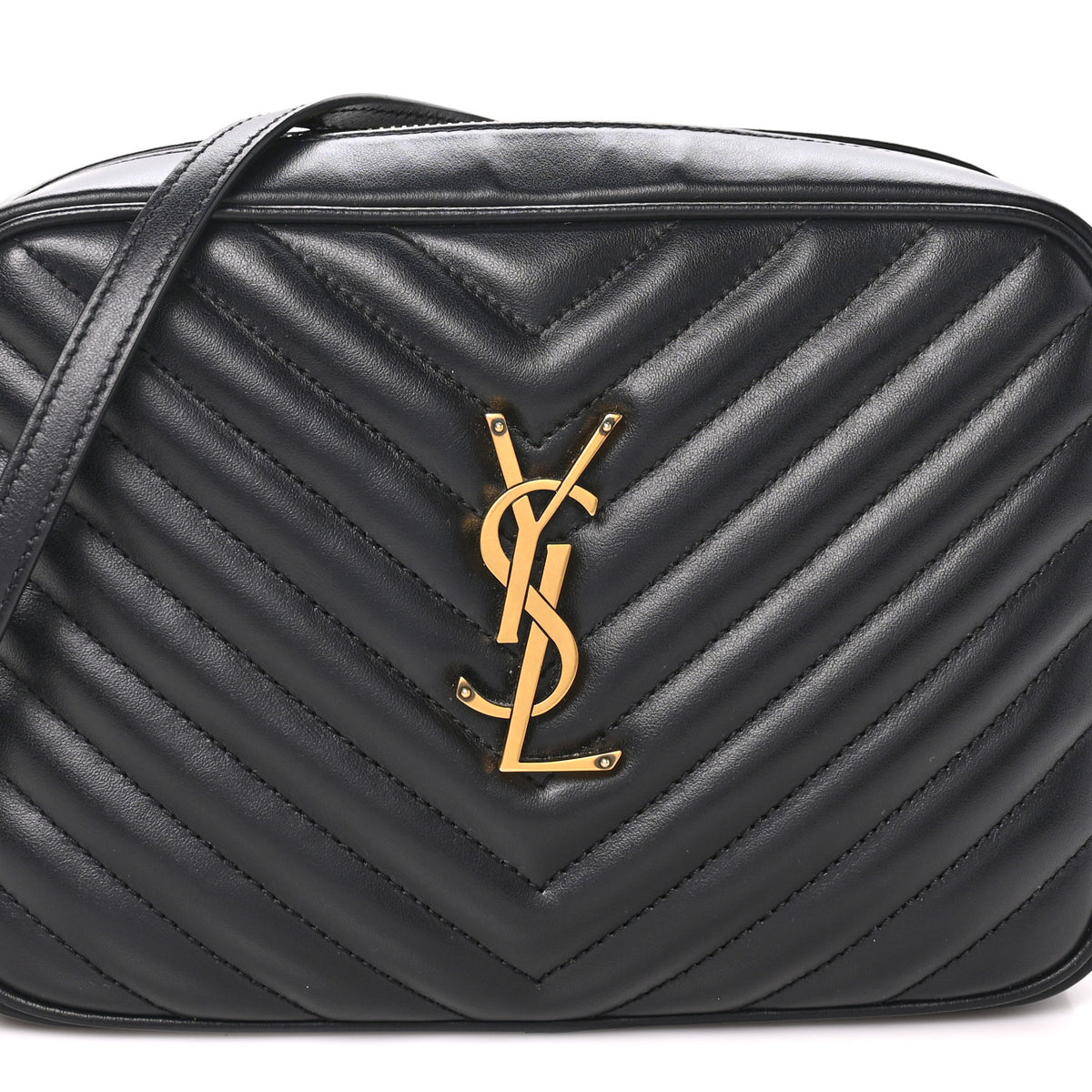 Calfskin Matelasse Monogram Lou Camera Bag Black