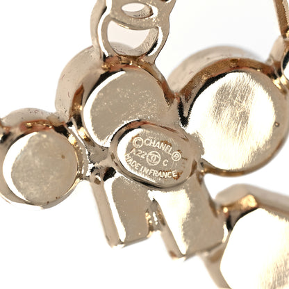 Chanel Crystal Baguette Pearl CC Brooch Gold 4 of 4