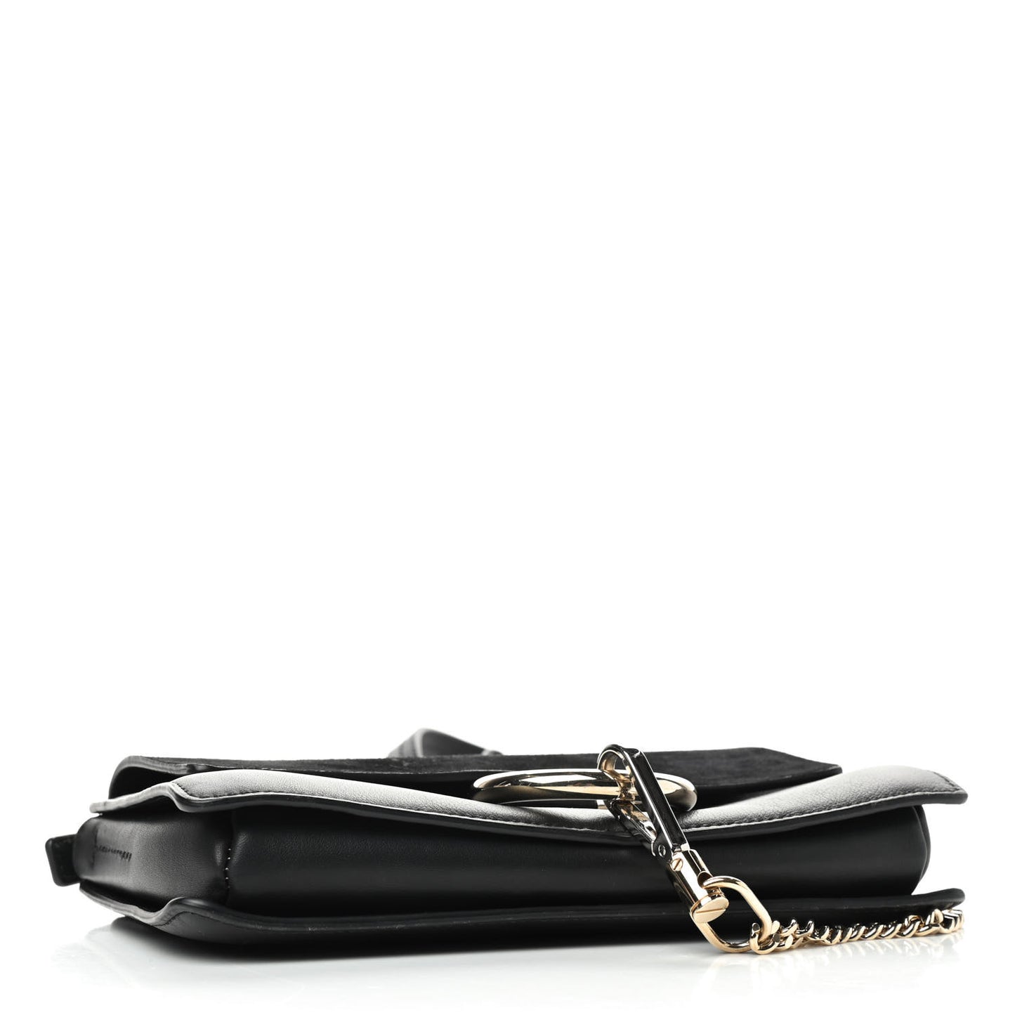 Suede Calfskin Small Faye Shoulder Bag Black