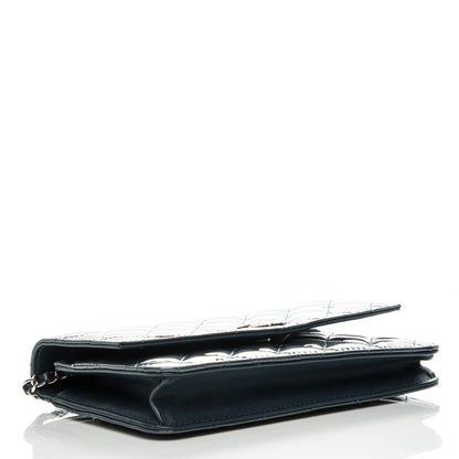 Chanel Patent Quilted Brilliant Wallet On Chain WOC Dark Blue 11 of 15
