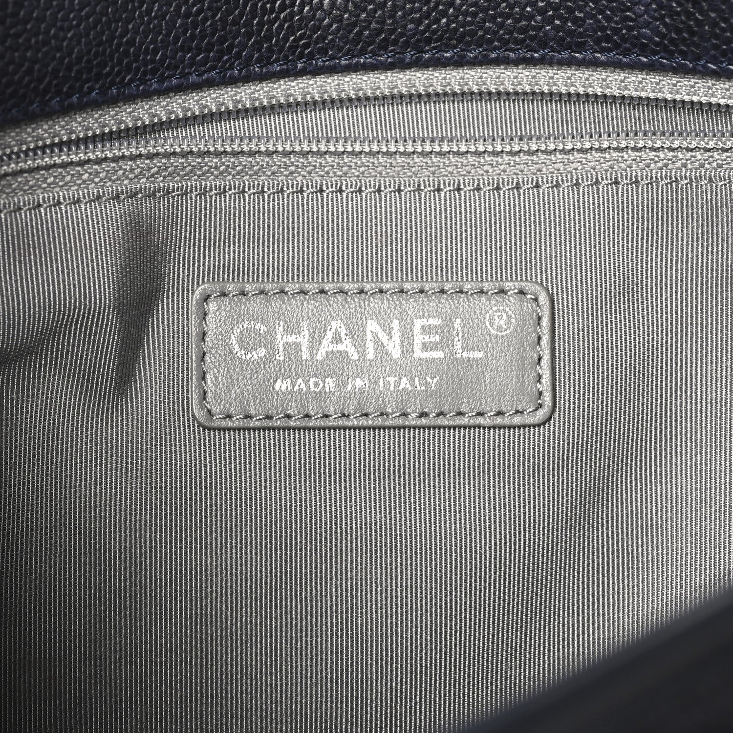 Chanel Caviar Quilted Medium French Riviera Flap Dark Navy Blue 6 of 10