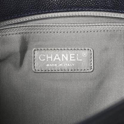 Chanel Caviar Quilted Medium French Riviera Flap Dark Navy Blue 6 of 10
