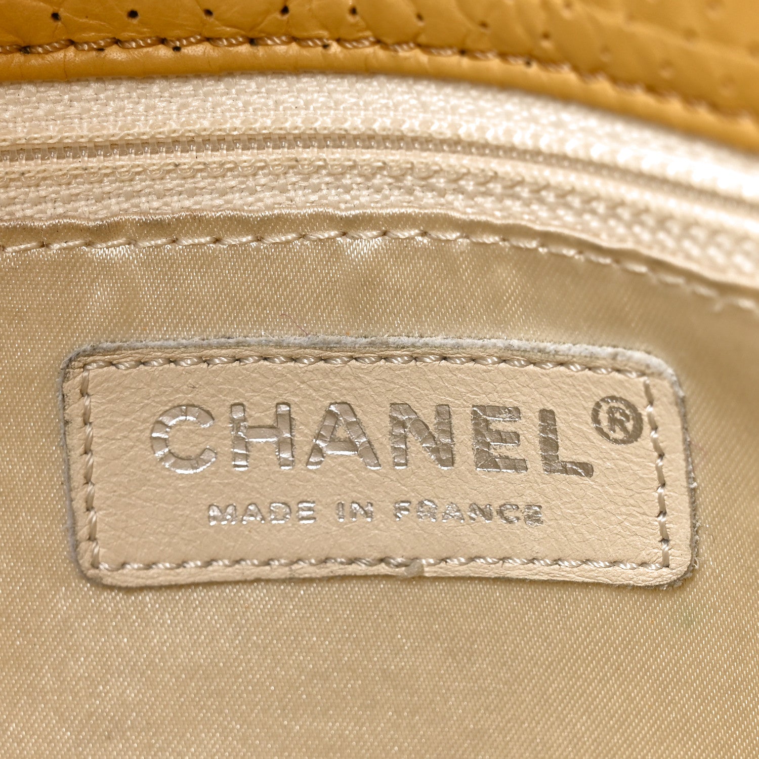 Chanel Calfskin Perforated 50's Satchel Yellow 6 of 10