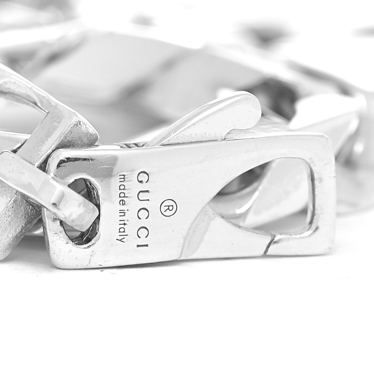 Sterling Silver Interlocking G Curb Chain Bracelet