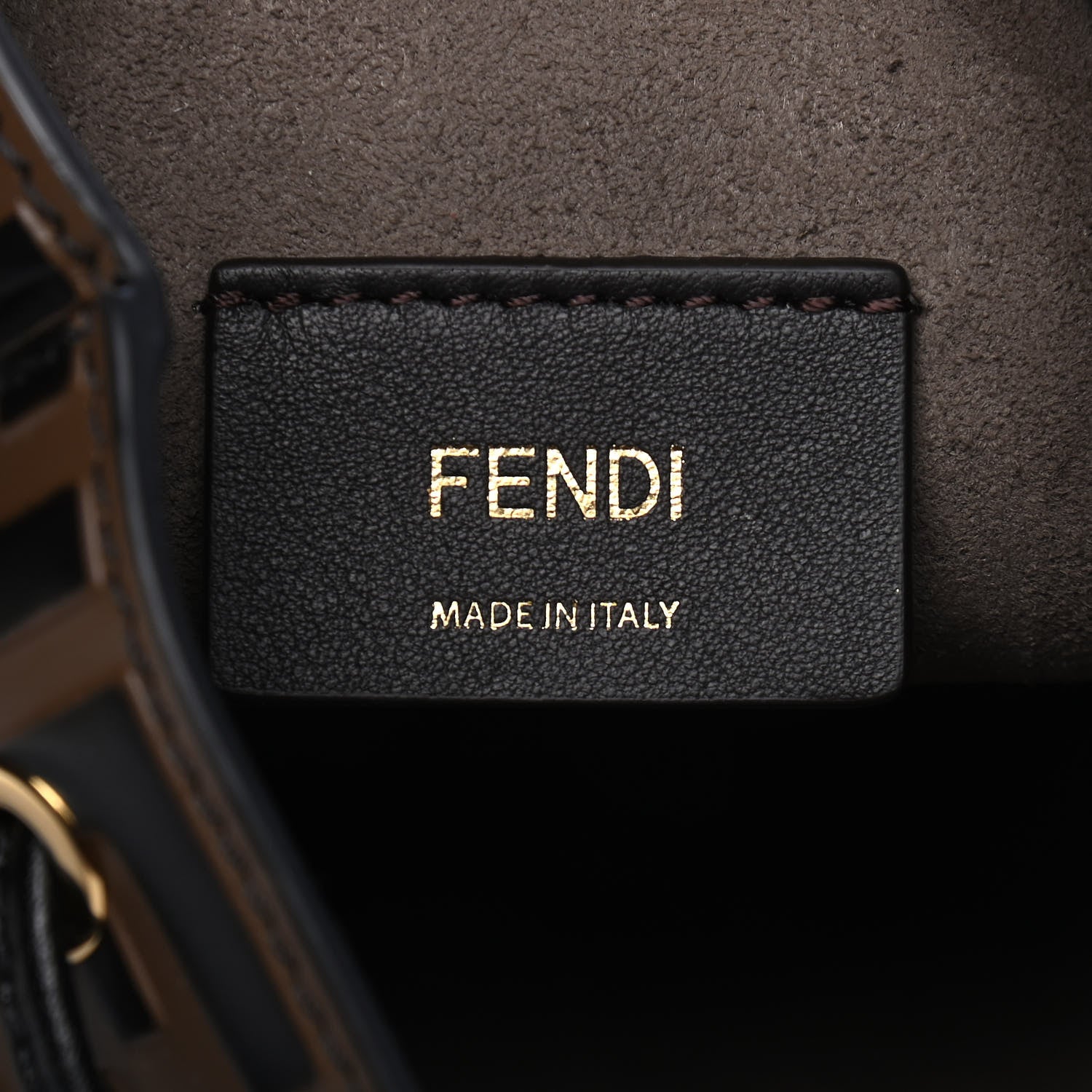 Fendi Vitello Liberty F is Fendi Bi-Color FF 1974 Embossed Mini Mon Tresor Bucket Bag Maya Black 6 of 9