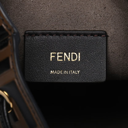 Fendi Vitello Liberty F is Fendi Bi-Color FF 1974 Embossed Mini Mon Tresor Bucket Bag Maya Black 6 of 9