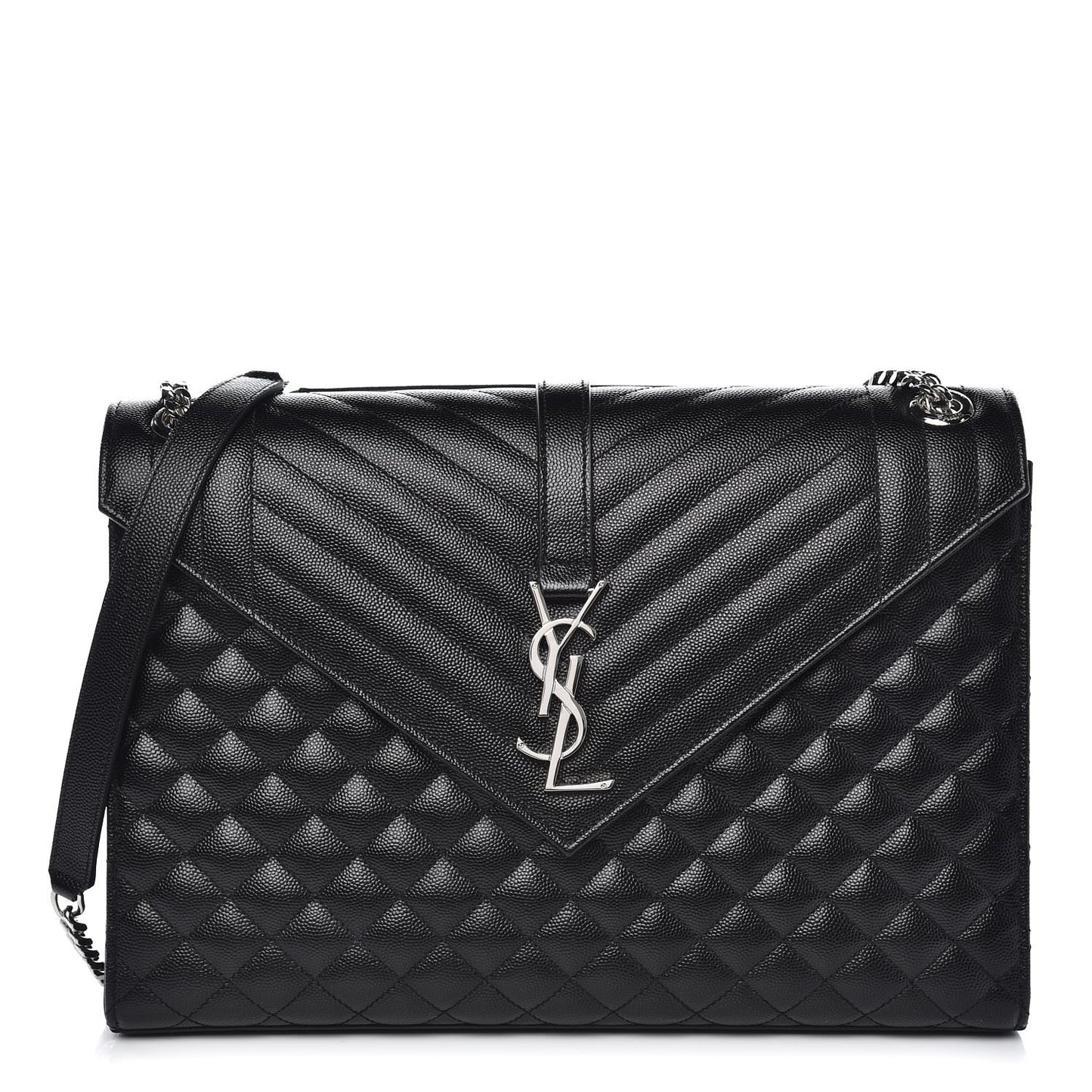 Grain De Poudre Large Tri-Quilt Monogram Satchel Black