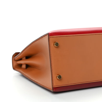Hermes Box Chamonix Tri-Color Kelly Sellier 28 Rouge H Rouge Vif Naturelle 8 of 9
