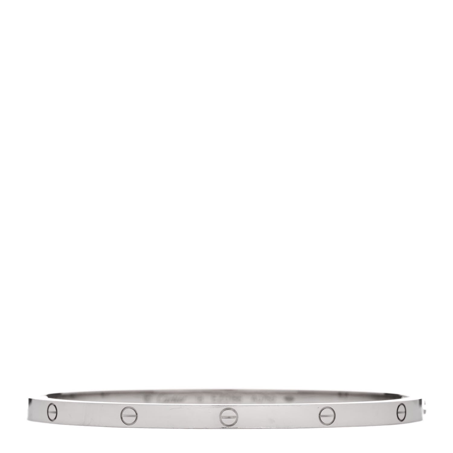Cartier 18K White Gold Small LOVE Bracelet 18 1 of 8
