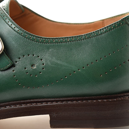 Gucci Betis Calfskin Mens Double Monk Strap Loafers 9.5 Verde 8 of 10