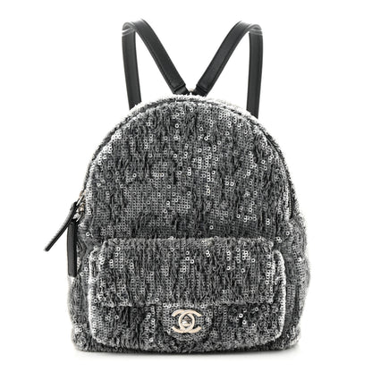 Chanel Sequin Waterfall Backpack Grey 1 of 10
