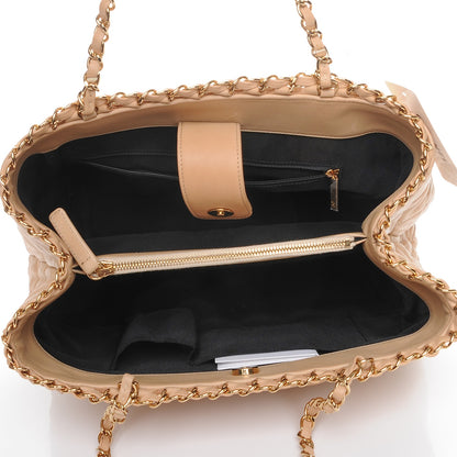 Chanel Lambskin Quilted Small Chain Me Tote Light Beige 5 of 7