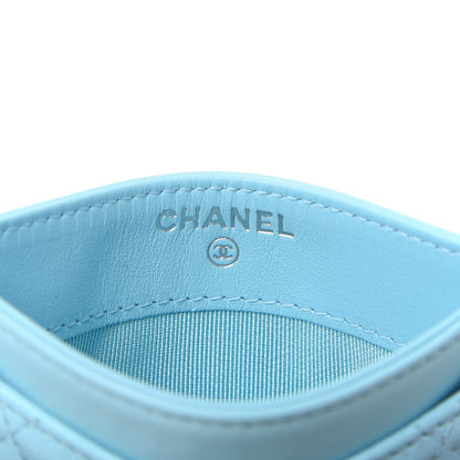 Chanel Lambskin Quilted Card Holder Neon Blue 5 of 8