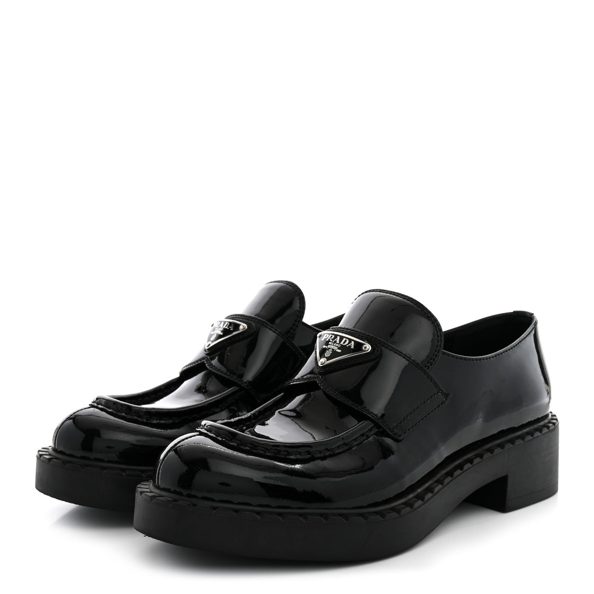 Vernice Triangle 50mm Loafers 37 Black