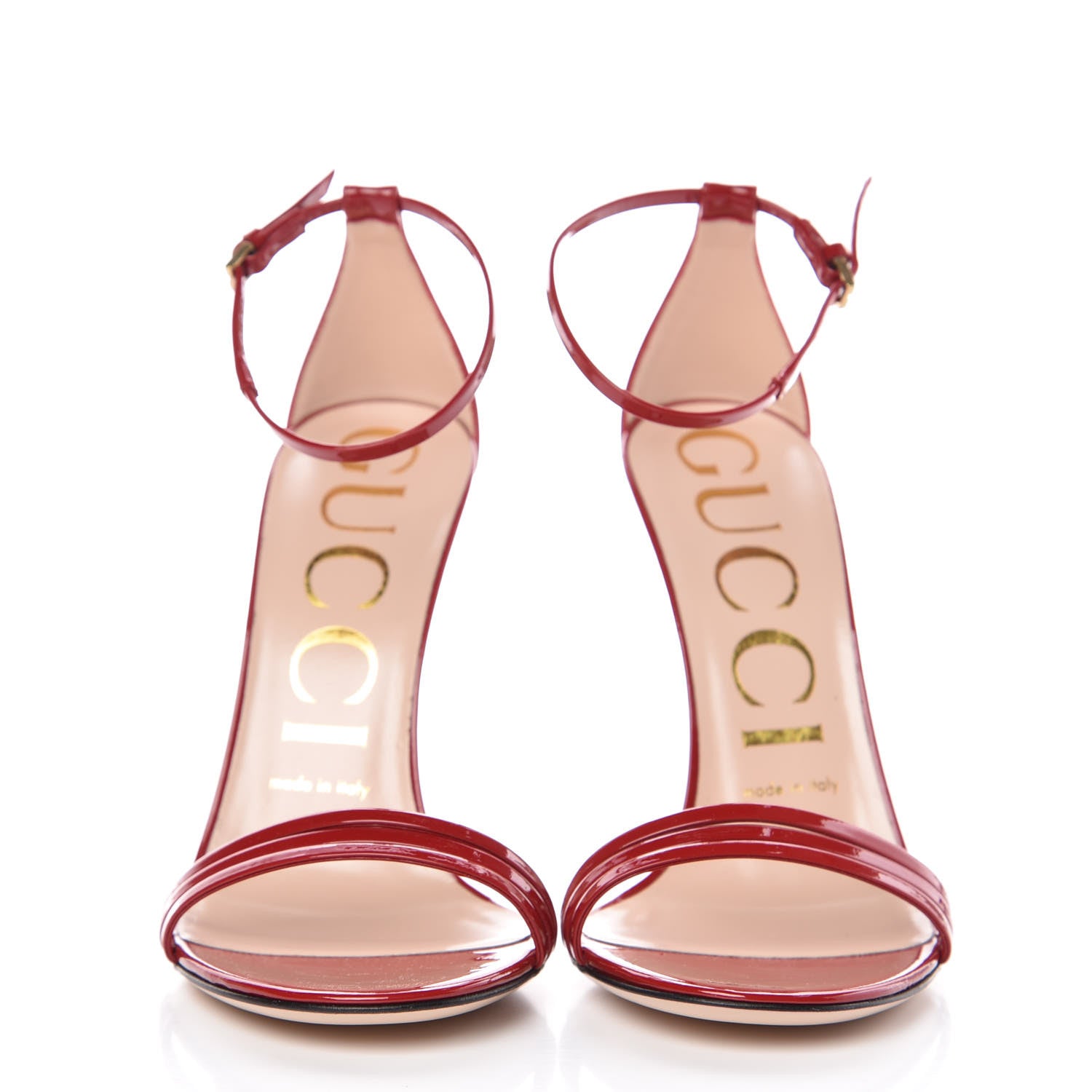 Gucci Patent Strappy Removable Sock Sandals 37 Skin Rose Hibiscus Red 4 of 12