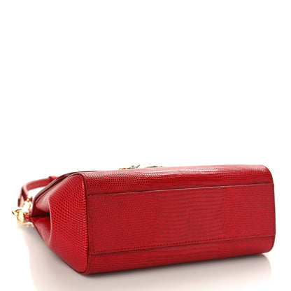 Dolce & Gabbana Stampa Iguana Crystal Small Miss Sicily Satchel Red 4 of 9