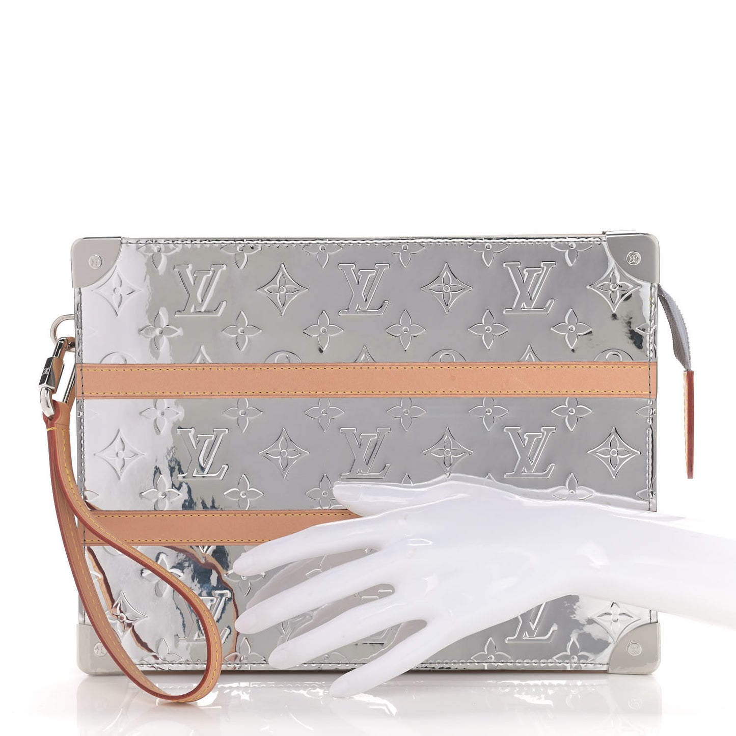 Monogram Mirror Trunk Pouch Silver