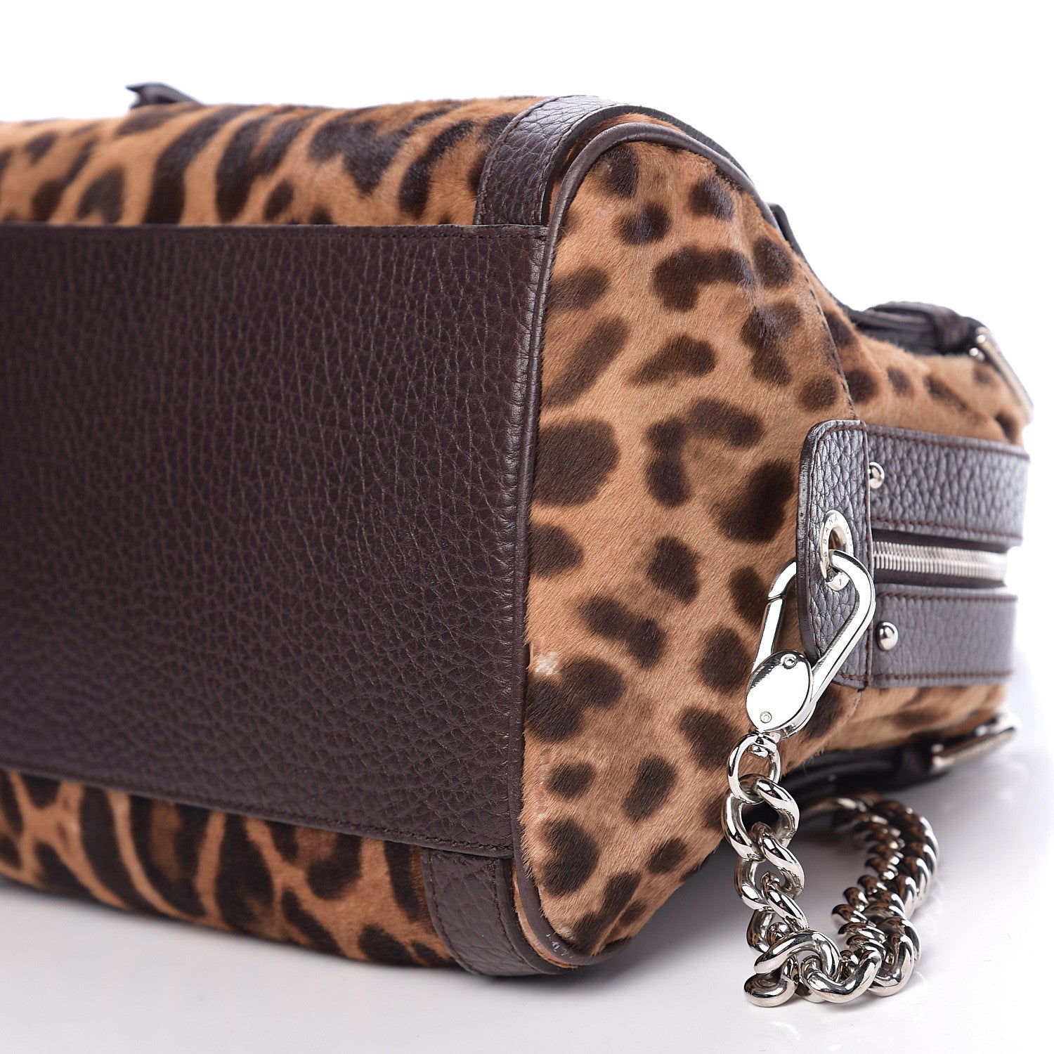 Dolce & Gabbana Calf Hair Leopard Print Miss Easy Way Satchel Naturale 9 of 9