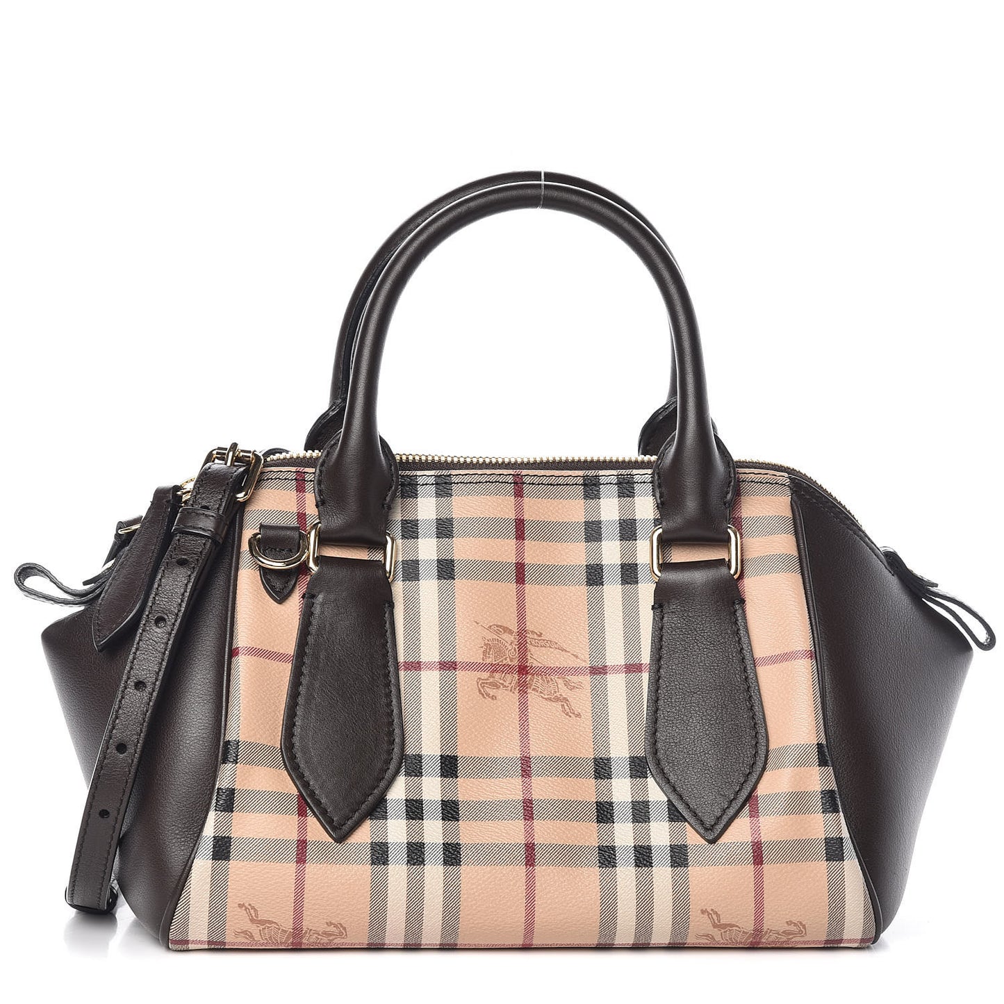 Haymarket Check Small Blaze Satchel Chocolate
