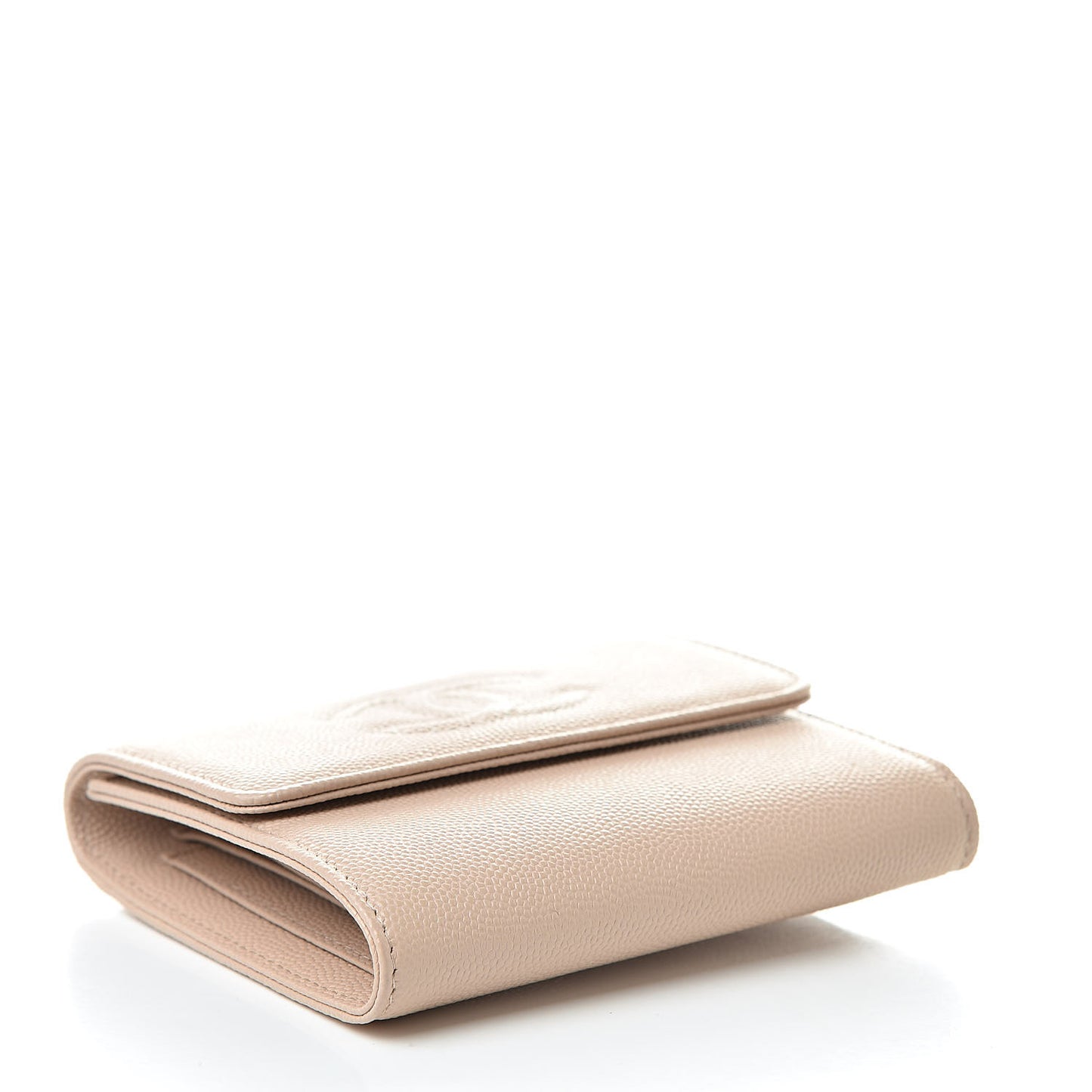 Caviar Timeless CC Compact Flap Wallet Beige