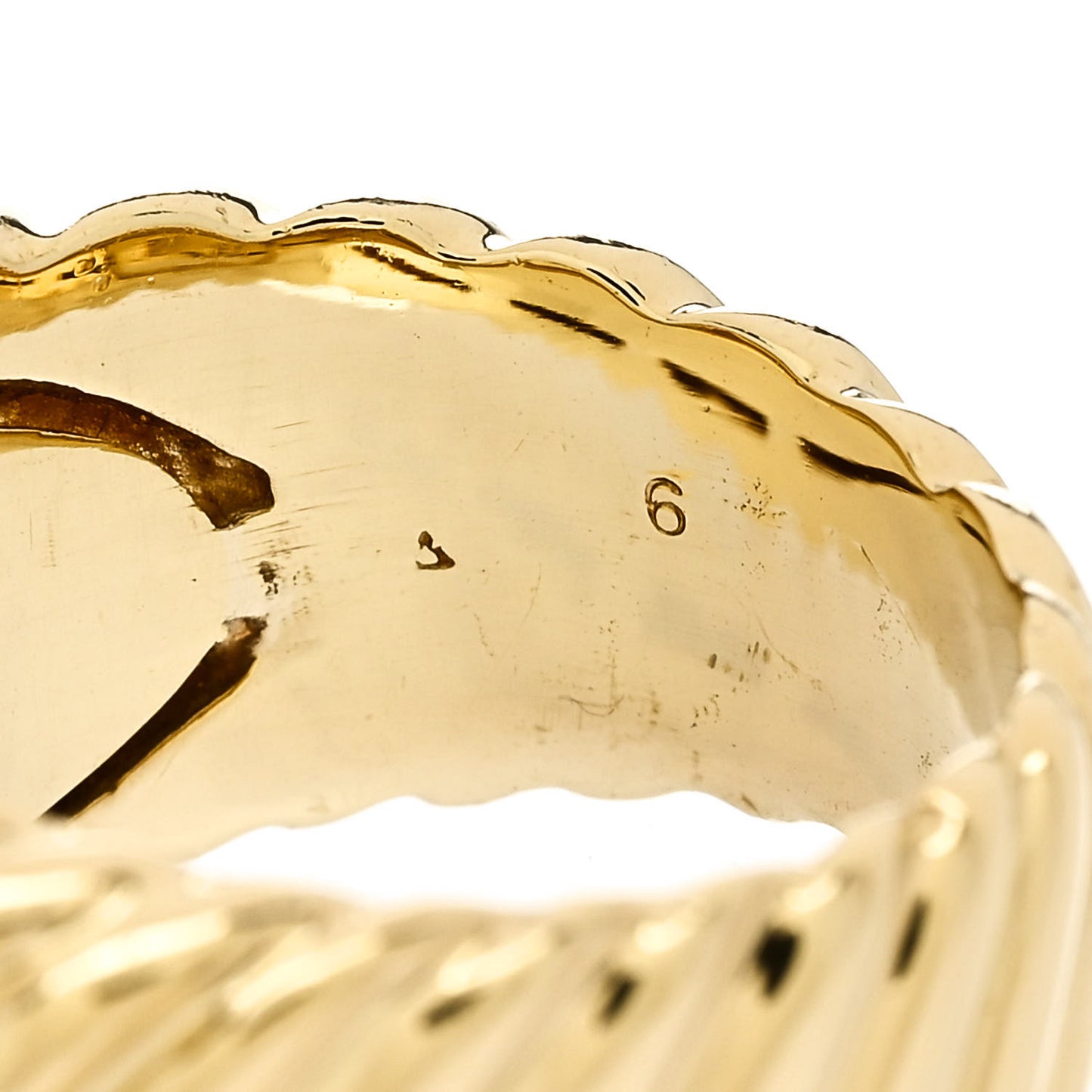 18K Yellow Gold Cable Cigar Band Ring 51 5.75