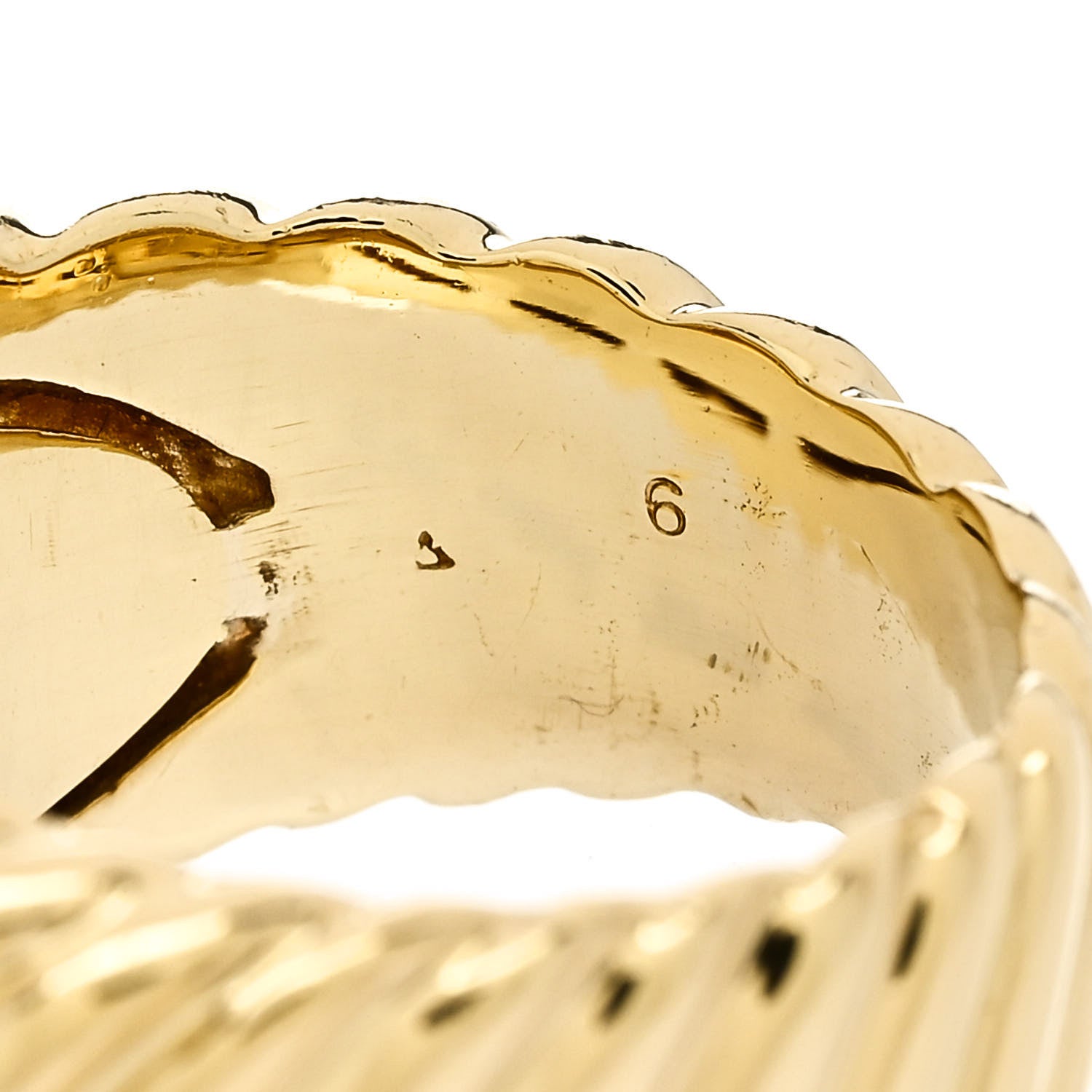 David Yurman 18K Yellow Gold Cable Cigar Band Ring 51 5.75 5 of 5
