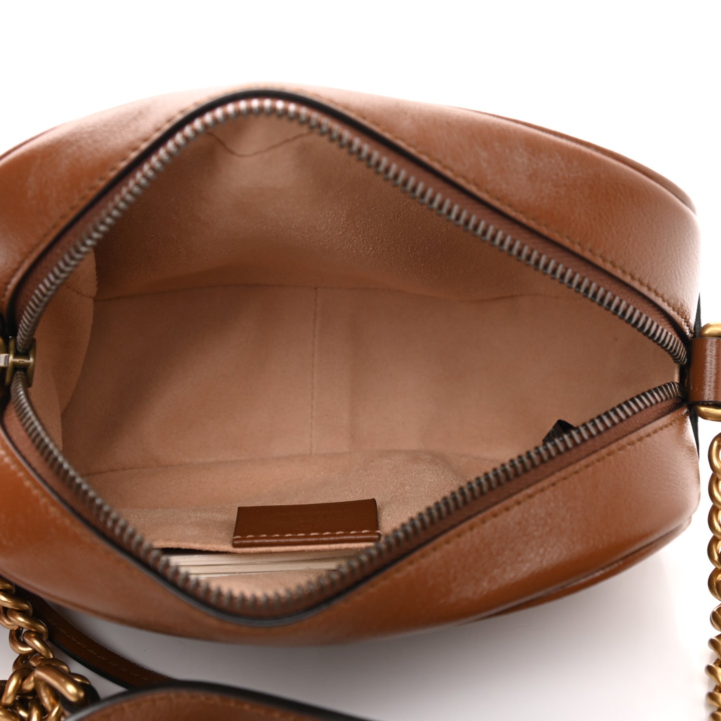 Glazed Calfskin Matelasse Diagonal Mini GG Marmont Chain Shoulder Bag Cuir