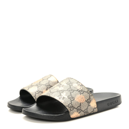Gucci GG Supreme Monogram Berry Womens Slide Sandals 38 Beige Light Copper 4 of 8