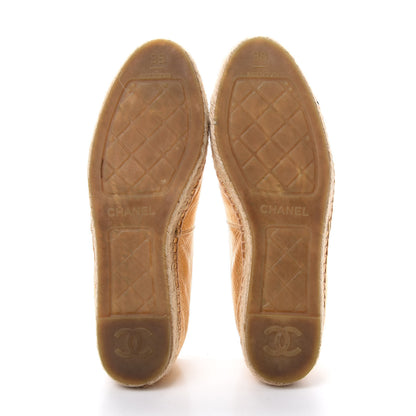Chanel Laminated Lambskin Grosgrain CC Espadrilles 38 Gold Black 6 of 13