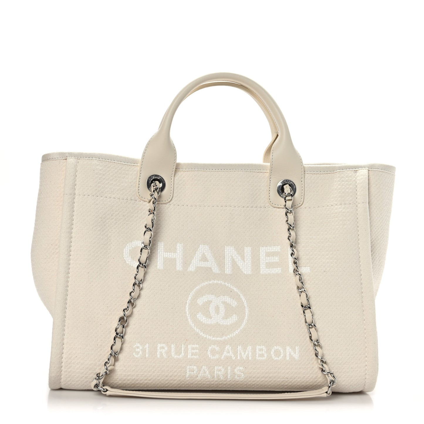 Mixed Fibers Small Deauville Tote White