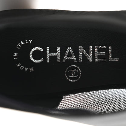 Chanel Mesh Suede Cap Toe Embellished Short Boots 38 Black 7 of 9