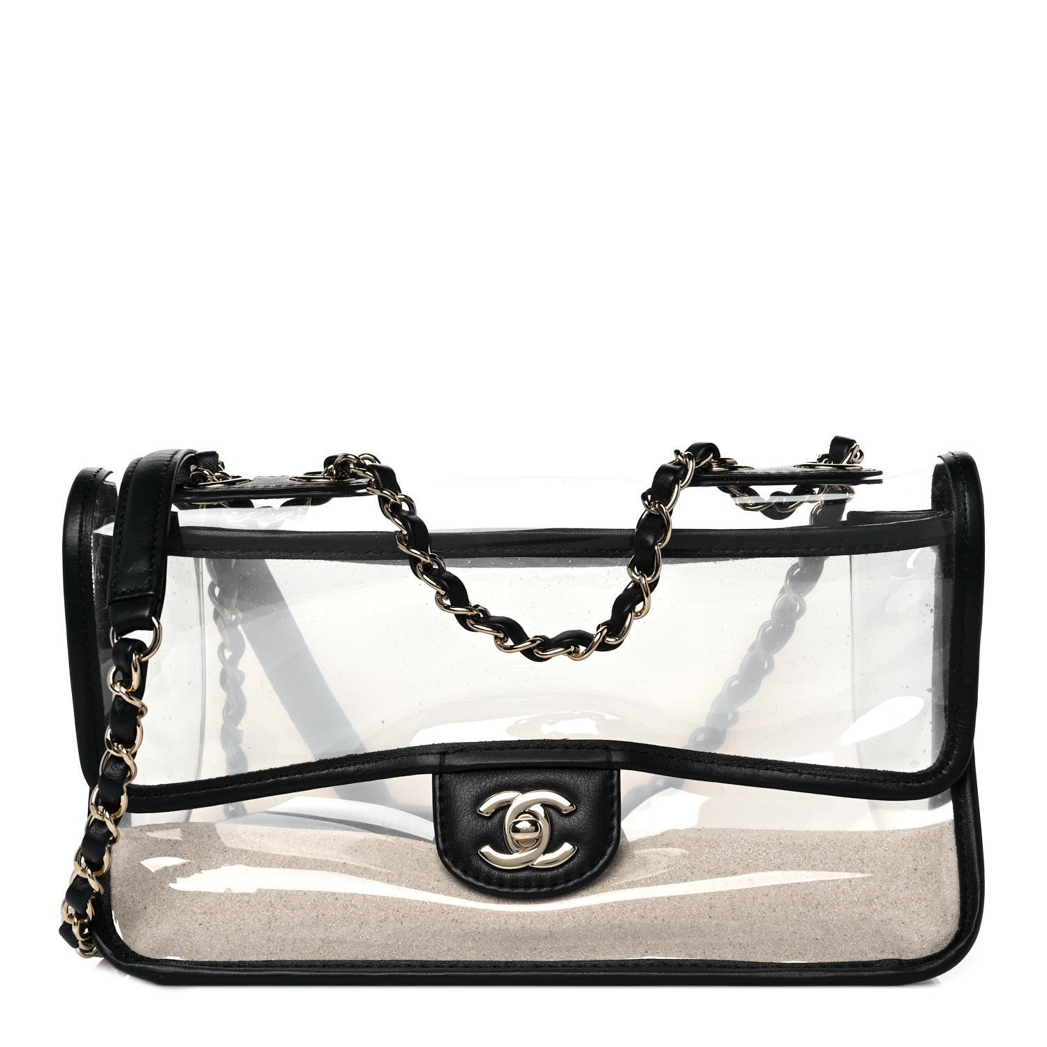 Chanel Lambskin PVC Medium Coco Sand Flap Black 1 of 9