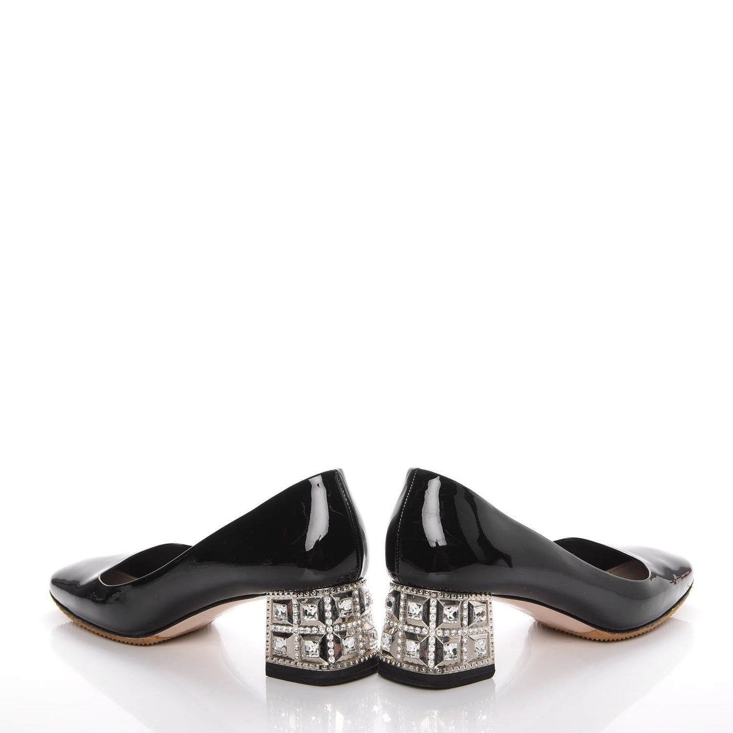 Patent Crystal Heel Pumps 37 Black