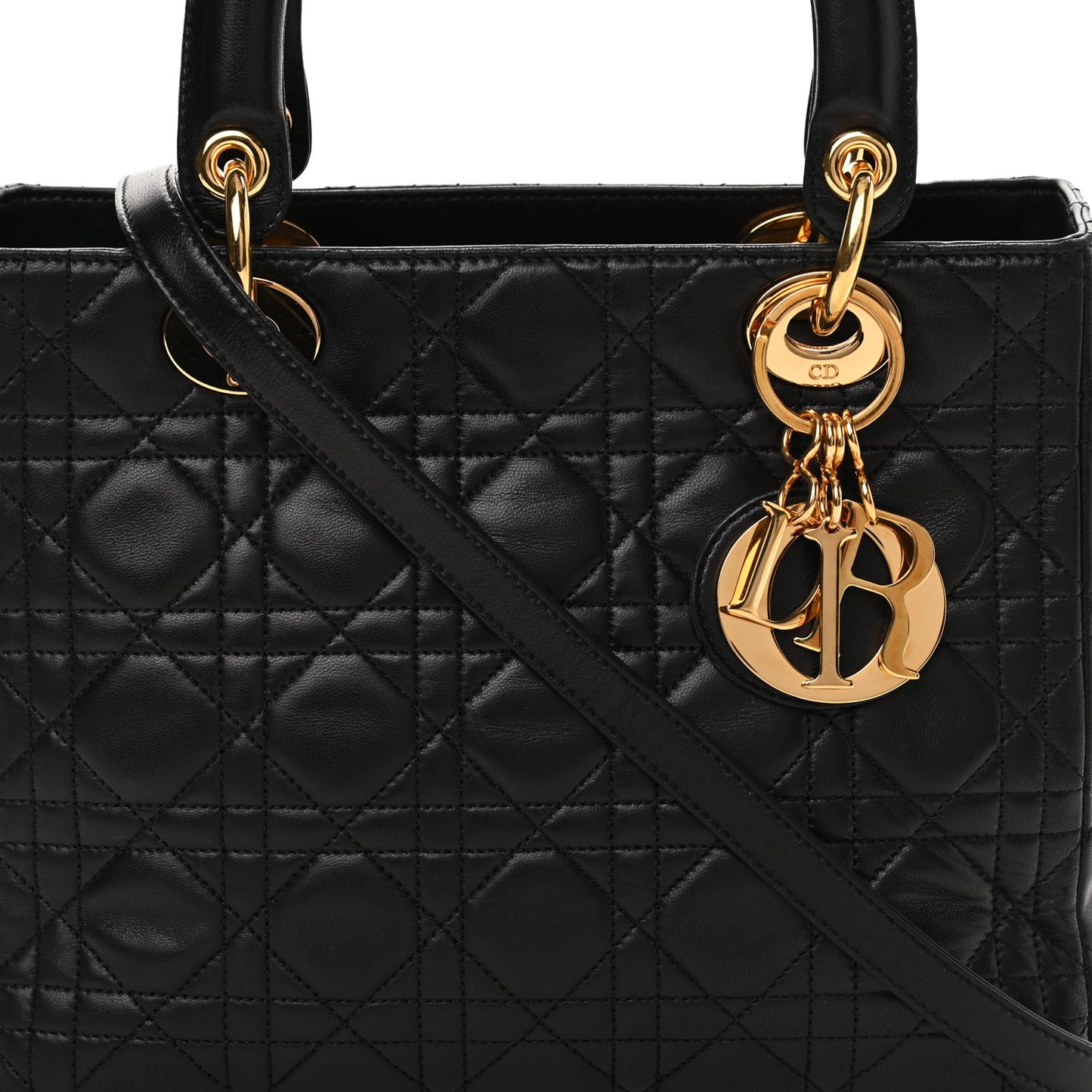 Lambskin Cannage Medium Lady Dior Black