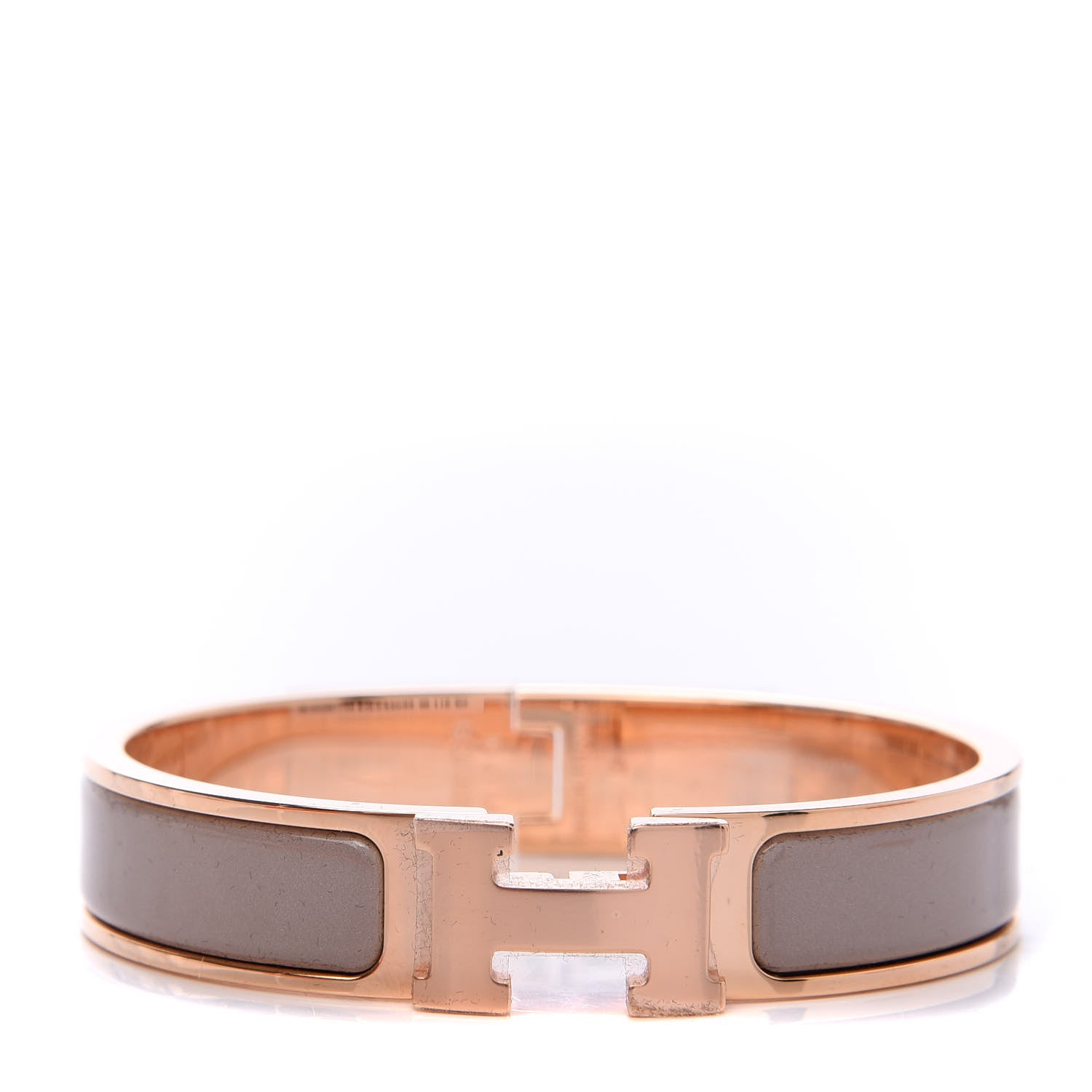 Hermes Enamel Narrow Clic Clac H Bracelet PM Marron Glace 1 of 4